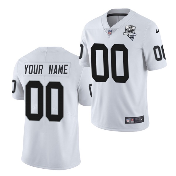 Men's Las Vegas Raiders Customized 2020 White Inaugural Season Vapor Limited Stitched Jersey